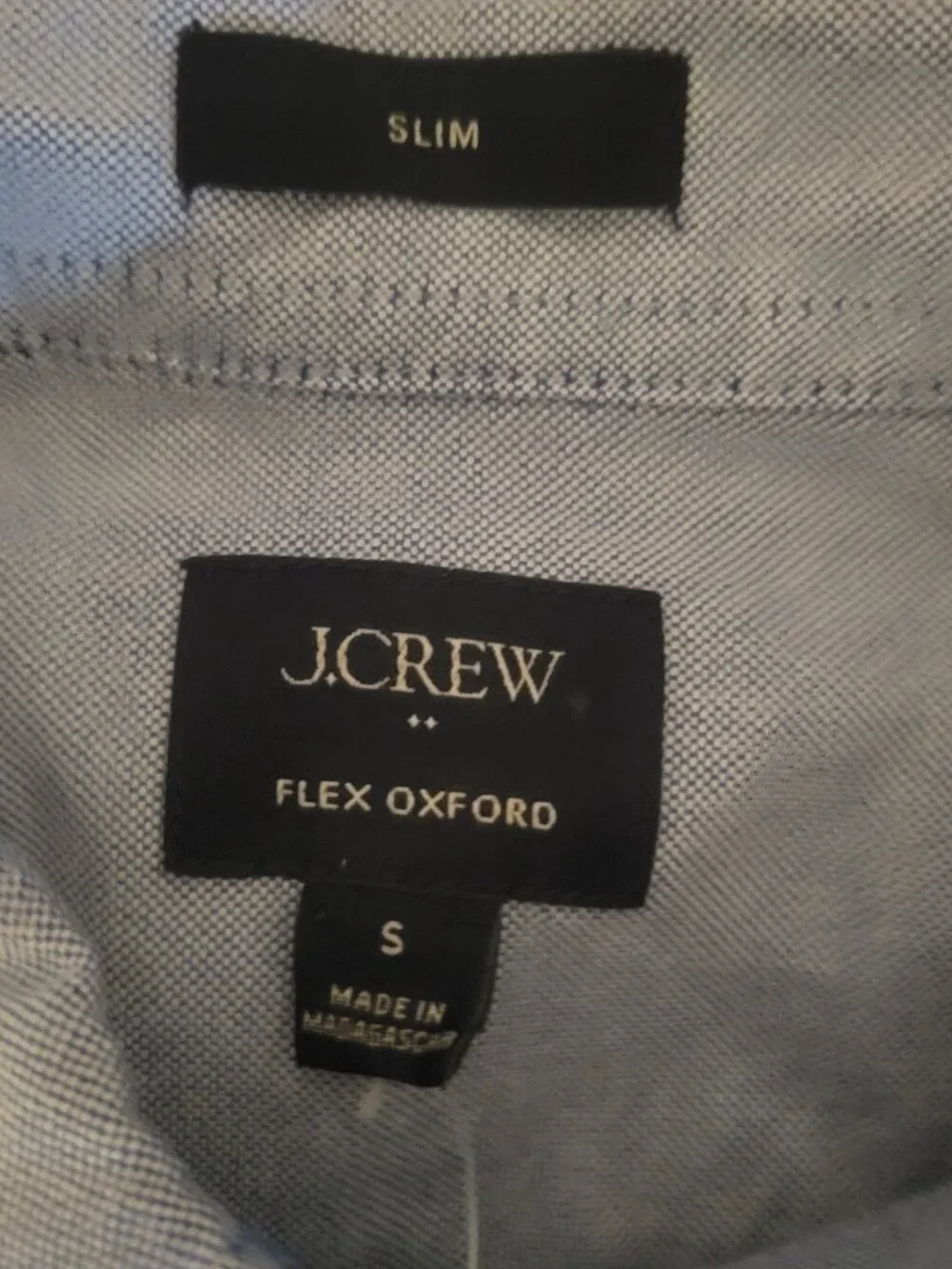 J. Crew Men's Long Sleeve Button Down Shirt Slim Flex Oxford Size Small Blue NWT